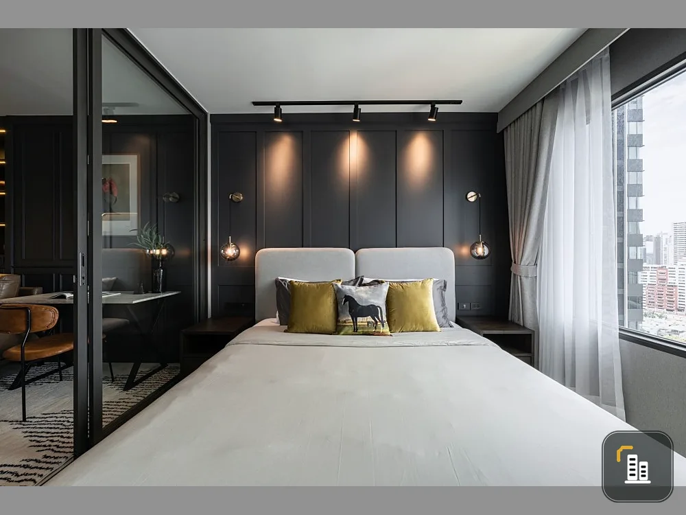 Condo for rent, Life One Wireless, decorated with built-in loft style, unblocked view, with king size bed, don't miss it.