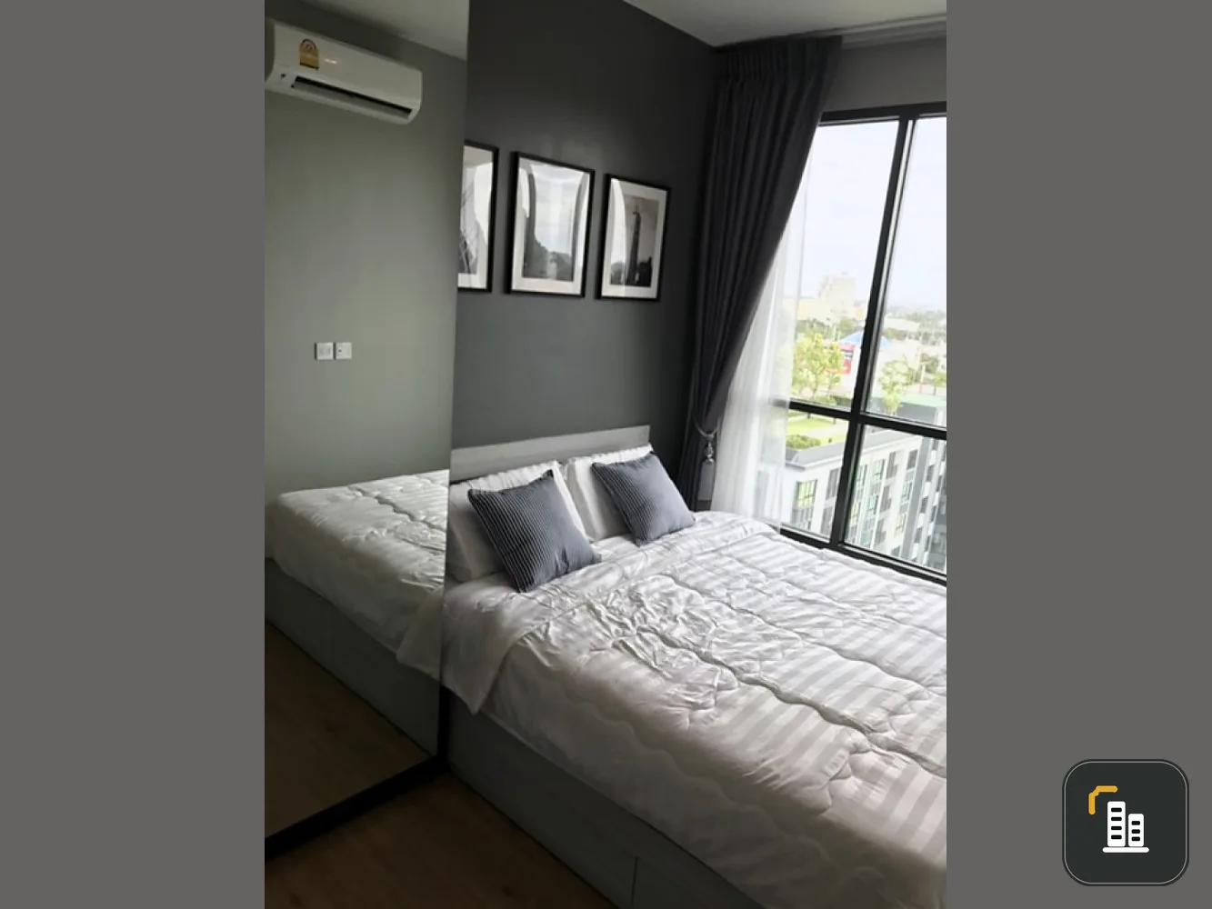 For rent: Notting Hill, Laem Chabang-Sriracha, corner room, decorated in tone-controlled colors, fully furnished, hurry and reserve now.