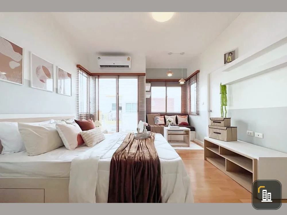 For sale, for rent, My Condo Sukhumvit 103, studio room, decorated in minimalist style, very good price, don't miss it.