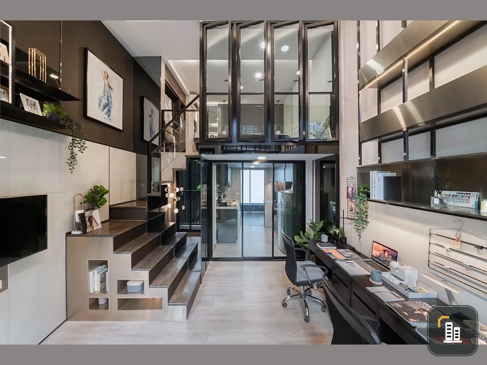 Down payment for sale, The Origin Plug and Play, Ramindra, city view, high ceilings, airy and comfortable. If interested, reserve now.