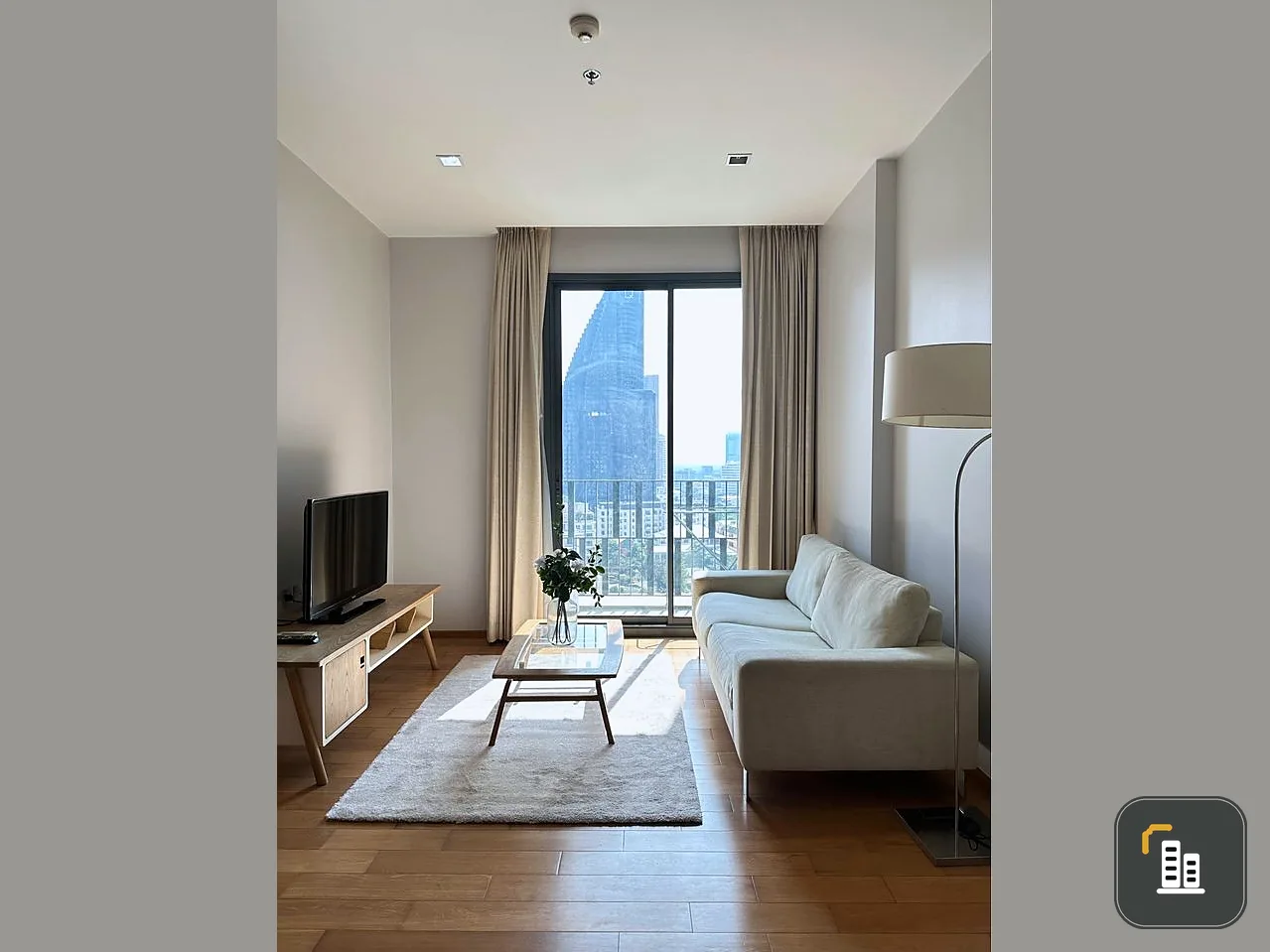 For sale: Keyne by Sansiri, 12th floor, open view, airy, pleasing to the eye. The room is simply decorated, clean, nice to live in. Hurry and reserve