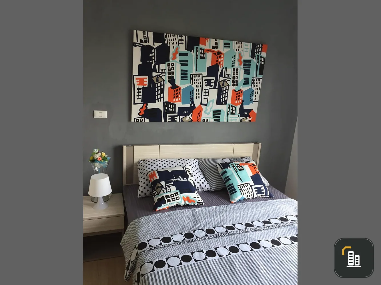 Condo for sale, Unio Charan 3, decorated in gray tones. Fully furnished, very livable, don't miss it.