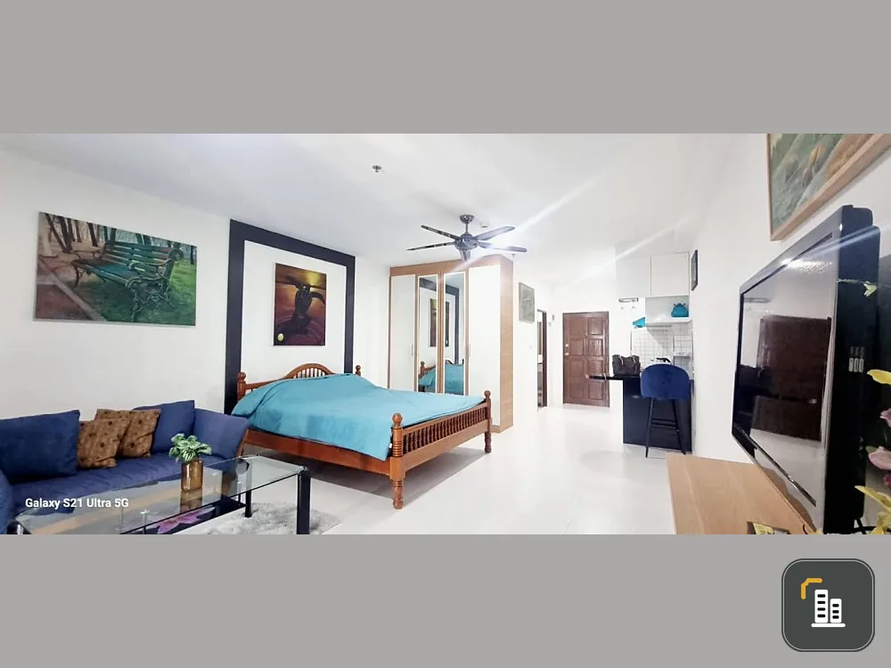 For rent, sea view, Jomtien, Condominium 1-8 (Jomtien), next to the beach, wide, nice, just carry your bags and move in.