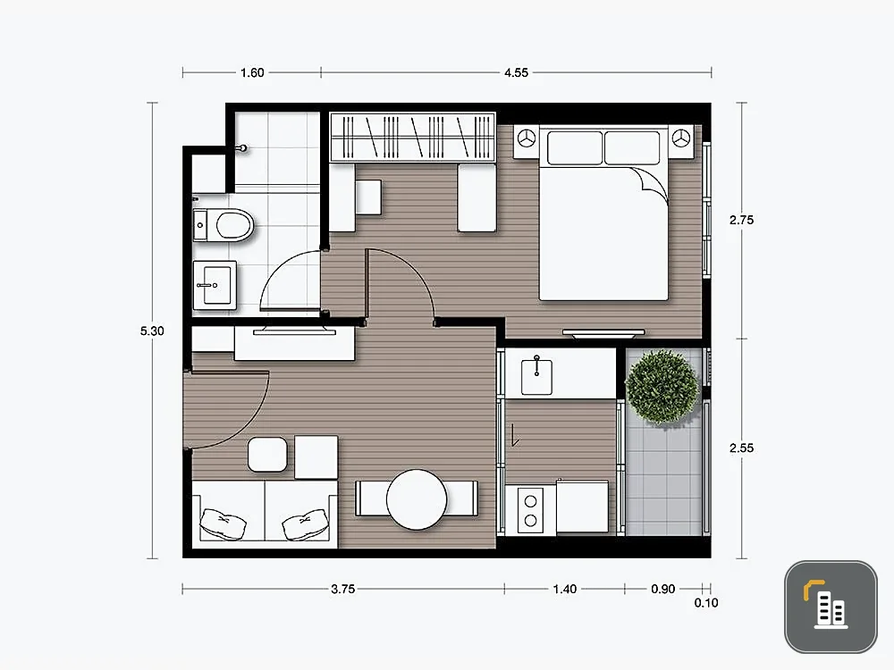 Down payment for sale, Nue Noble Ratchada-Lat Phrao, corner room, north direction, 11th floor, high view, come and own it.