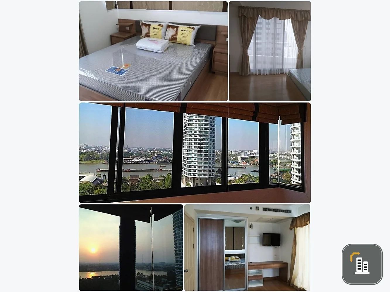 Urgent sale: Condo next to the Chao Phraya River. River view corner room at Supalai Casa Riva, come own it now.