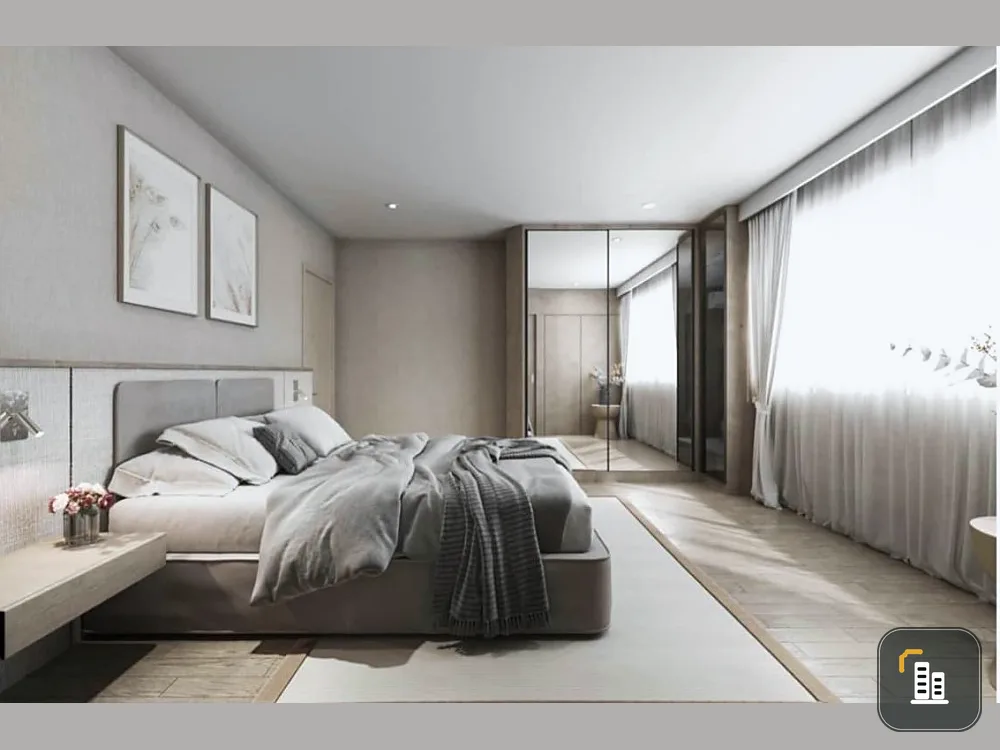House for sale, Siri Sathorn, minimalist decorated room, extremely minimalist, cozy, nice built-ins, spacious, can carry just one bag.