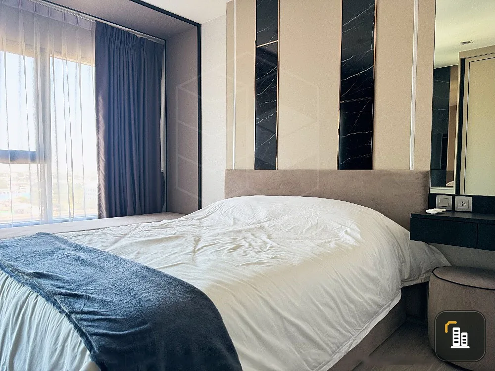 Condo for rent, Life Sukhumvit 62, good view, very beautiful room, decorated, ready to move in, near BTS Bang Chak.