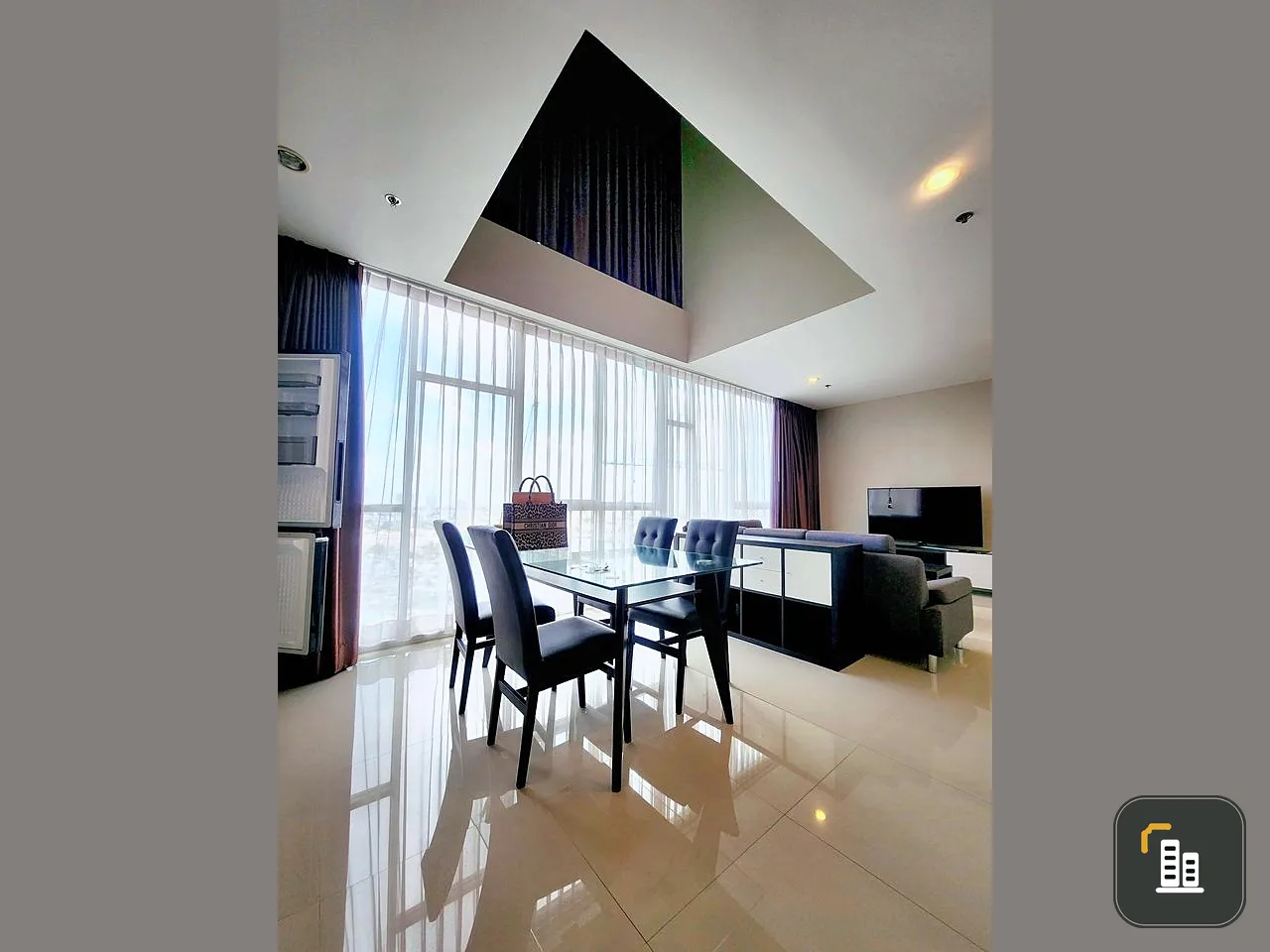 Condo for rent, The Sky Sukhumvit, 24th floor, very beautiful view, Duplex room, decorated, ready to move in. Hurry and reserve now.