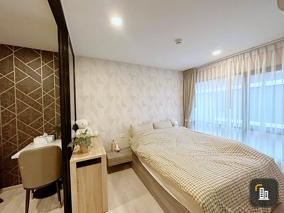 Selling/rent The Origin Sukhumvit105, room with good wallpaper, white tone, soft to the eye, gentle price, buy now.