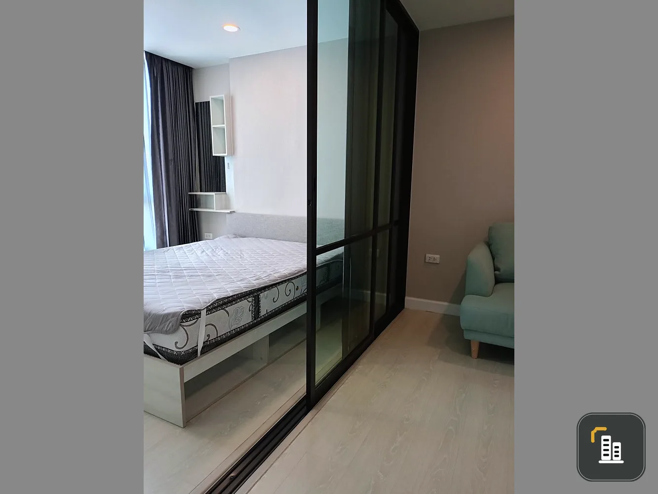 Condo for rent, The Cube Station, Ramintra 109, partitioned room, minimalist style sofa, low price, don't miss it if you're late.