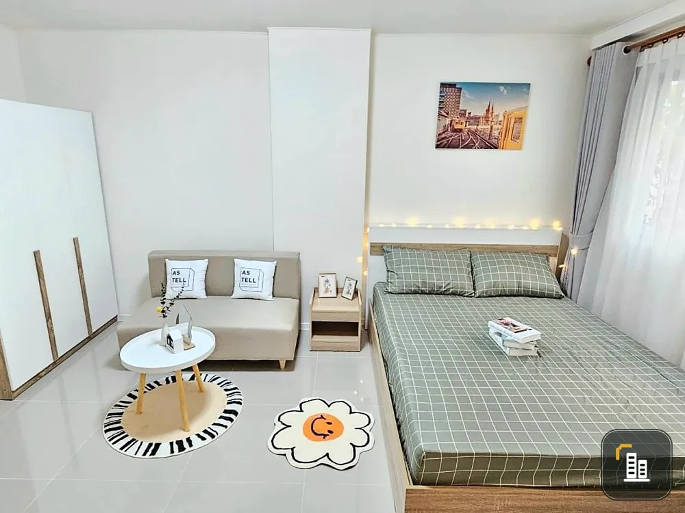 For sale Lumpini Condo Town Chonburi - Sukhumvit, studio room, decorated in minimalist style, reasonable price, reserve quickly.