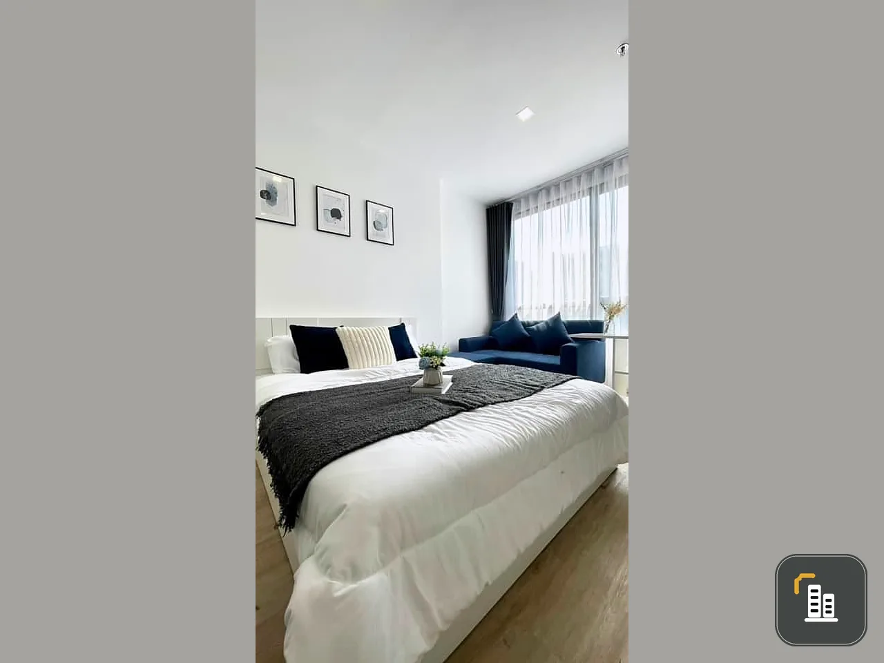 Condo for rent, The Rich Rama 9-Srinakarin, studio room, high floor, decorated in white tones, don't wait.