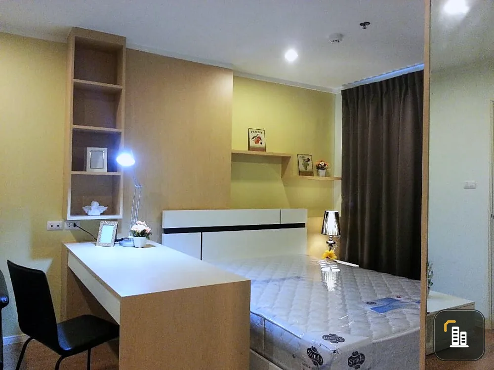 Condo for sale, Lumpini Mega City Bangna, studio room, high floor, decorated in bright colors. If you miss it, you'll regret it.