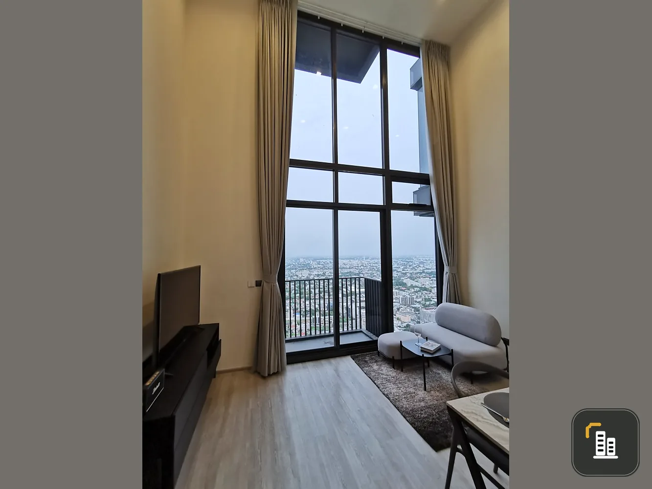 For sale, for rent, The Line Sukhumvit 101, 36th floor, beautiful city view, DUPLEX room, decorated in minimalist style, book now.