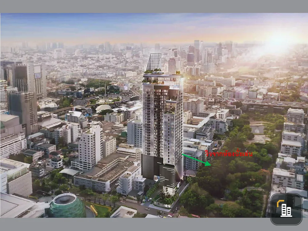 For sale, Condo The Extro Phayathai - Rangnam, 2 bedrooms, 2 bathrooms, 7th floor, Santiphap Park view, hurry and reserve now.