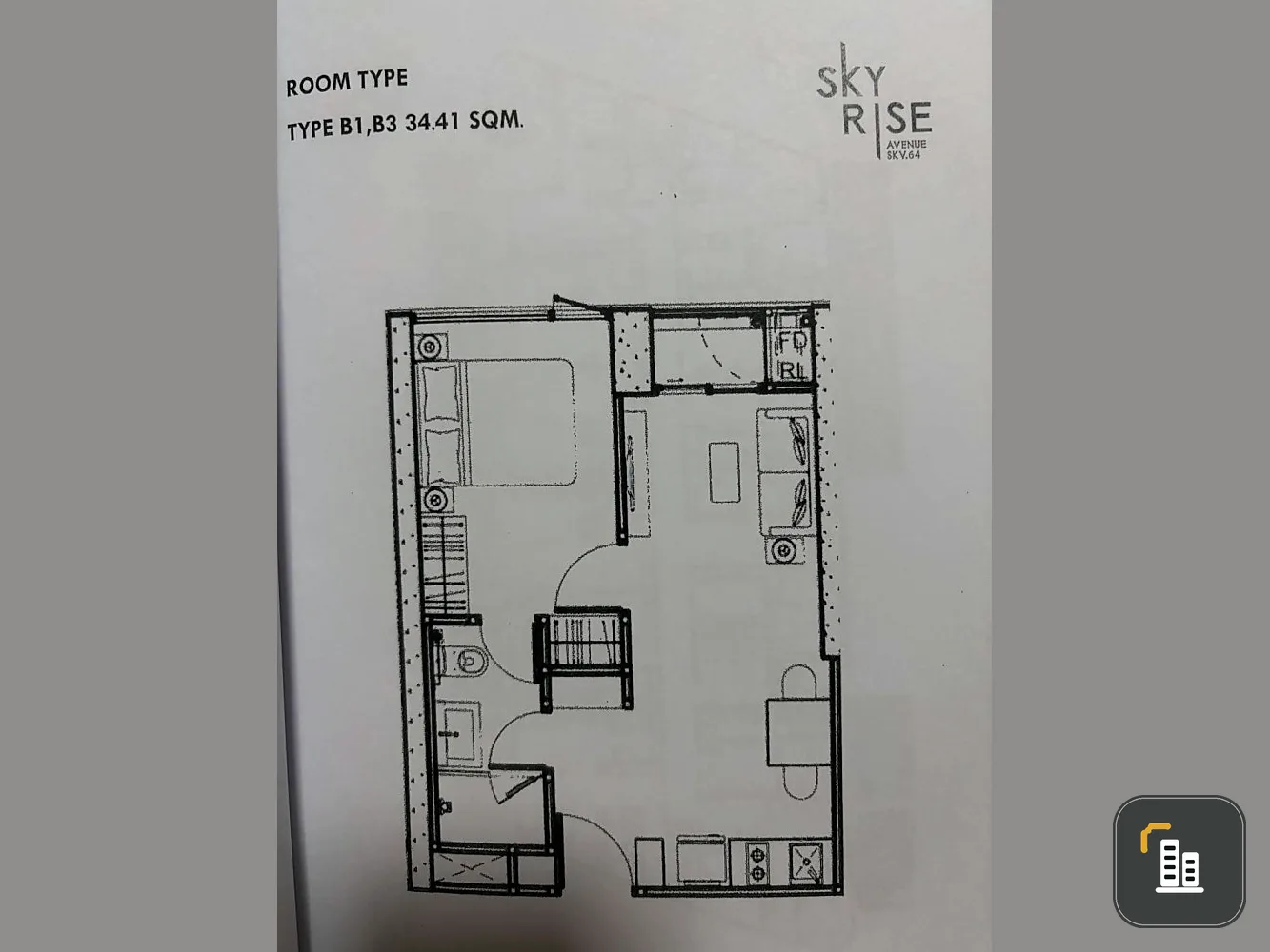 Selling down payment on Skyrise Avenue, 29th floor, room divided into sections. Convenient travel You can reserve first, get it first.