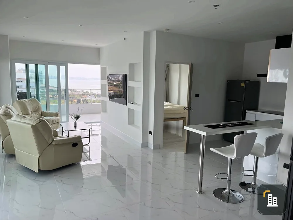 For rent, sea view, Jomtien, Condominium 1-8 (Jomtien), high floor, corner room, great room, if you don't reserve, you'll miss out a lot.