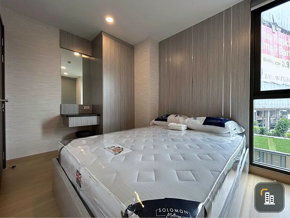 For rent, Supalai Prime Rama 9, room divided into proportions, complete set of Buit-In furniture, wallpaper installed throughout the room, move urgent