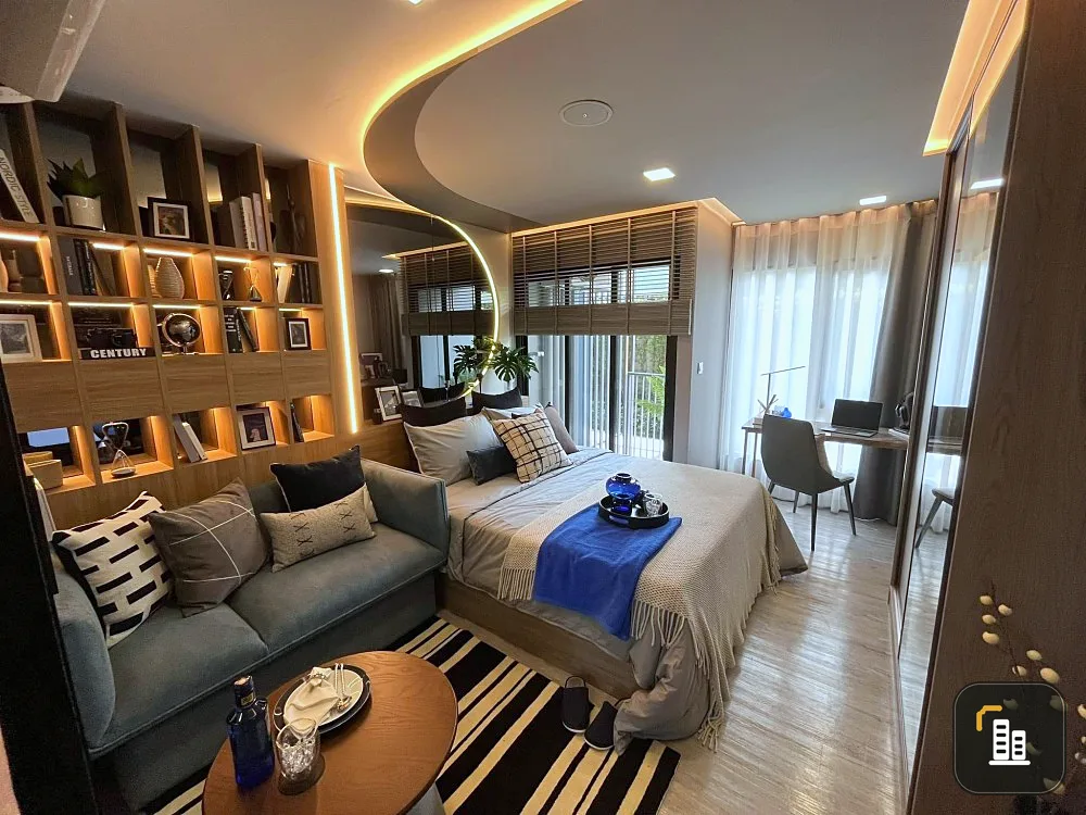 Selling down payment, Cave Town Island, studio room, 8th floor, fully furnished, reserve quickly.