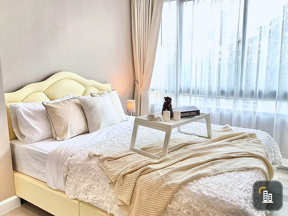 For rent, Metro Luxe Ratchada, 1 bedroom, good furniture. Complete with electrical appliances. Book now, don't delay.