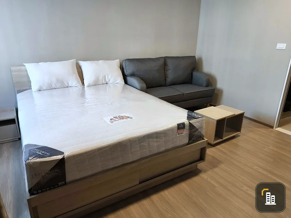 For rent, D Condo Phana, studio room, Building A, fully furnished. Just carry your bag and move in.