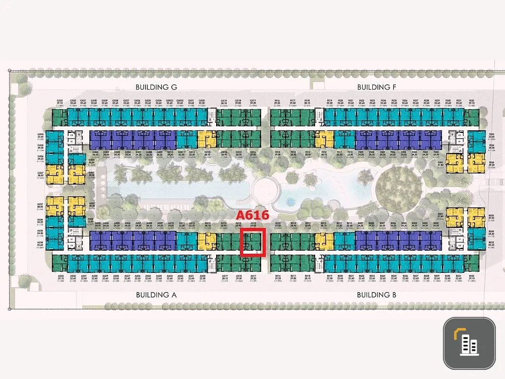 Selling down payment Cave Town Island, 6th floor, room A616, pool view, interested in being an owner. Hurry and reserve now.