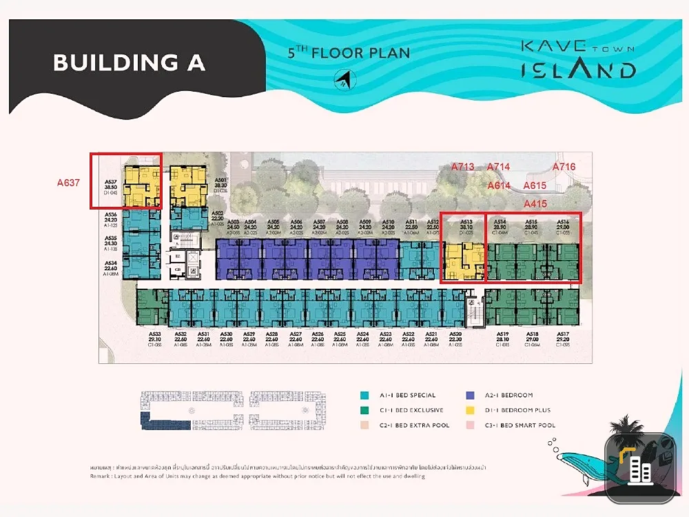 Selling down payment Cave Town Island, 6th floor, room A637, outside view, interested in being an owner. Hurry and reserve now.