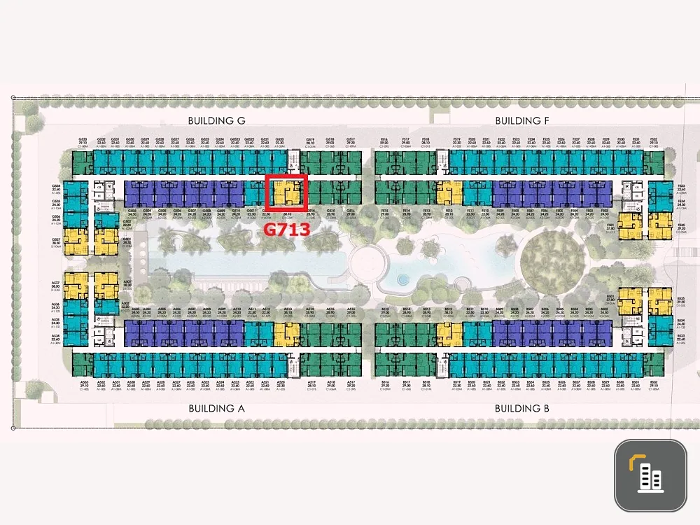 Selling down payment, Cave Town Island, 7th floor, room G713, pool view, good project, full central area, if interested, reserve now.