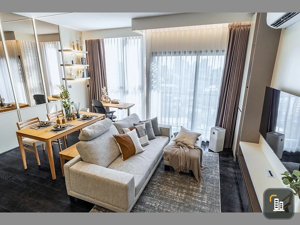 For sale or rent, Park Origin Thonglor, 19th floor, very beautiful view, corner room, elegantly decorated, awesome Buit-In, book now.