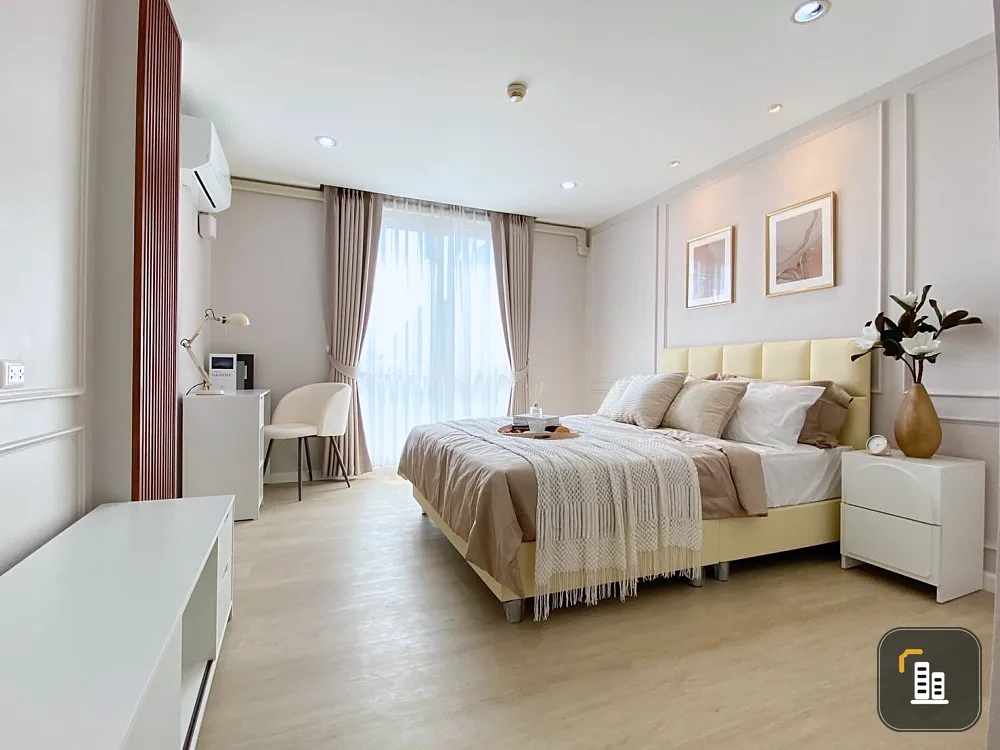 For rent, The Niche Ladprao 48, room decorated in a minimalist style, minimalist, good furniture. Don't just look and reserve now.