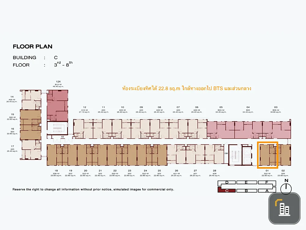Down payment sale, New Core Khu Khot Station, 3rd floor, garden view, new project, Fully Furnished, book now, don't wait.