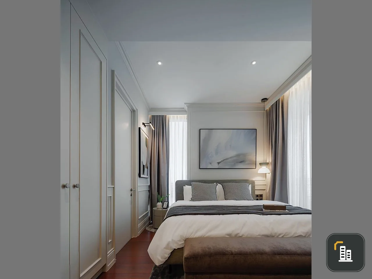 For rent, Khun Byu, high floor, complete set of furniture. Decorate the room in a beautiful, luxurious style that looks expensive. Don't be afraid to