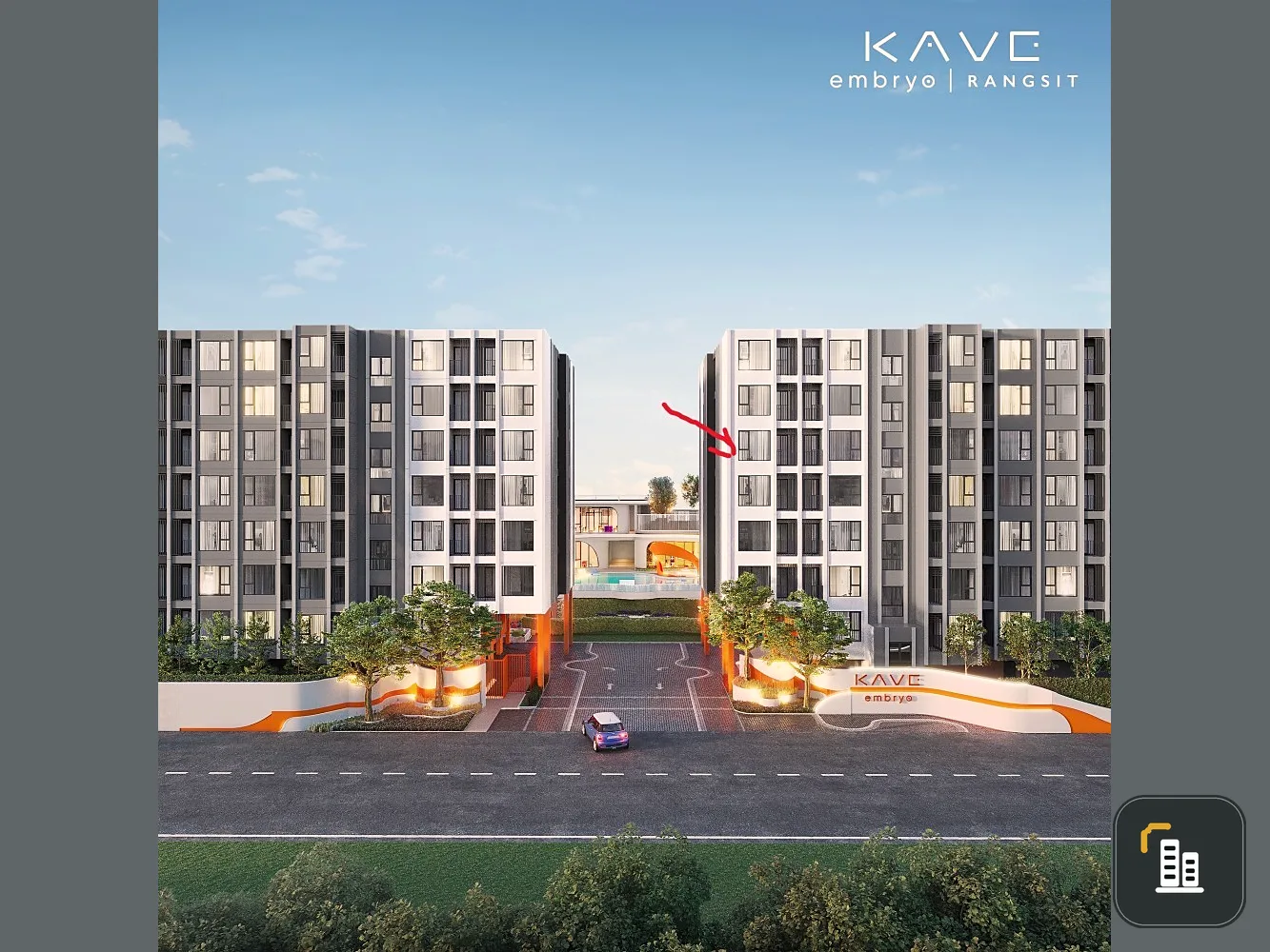 Selling down payment Cave Embryo Rangsit, 3rd floor, room A0331, great central location. Not booking is a big mistake.