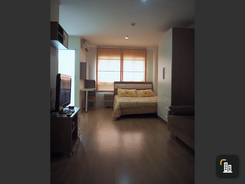 For sale Lumpini Ville Ramintra-Lak Si, 7th floor, beautiful garden view, STUDIO room comes with a complete set of electrical appliances. Book now.