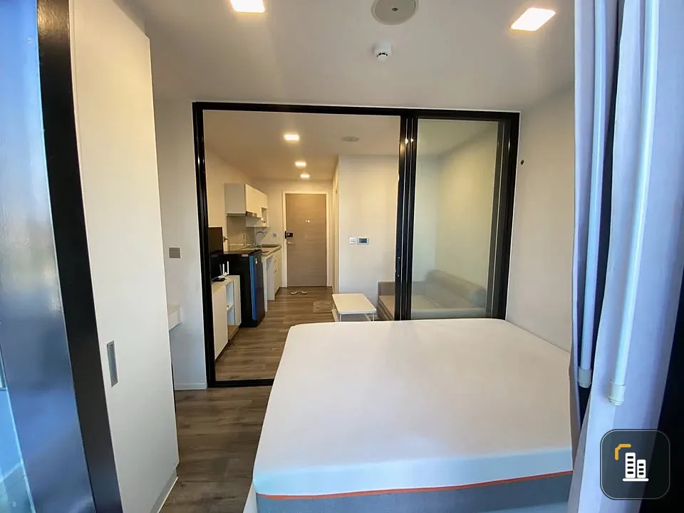 Condo for rent or sale, Atmoz Chaengwattana, partitioned room, city view, fully furnished, just come and move in.
