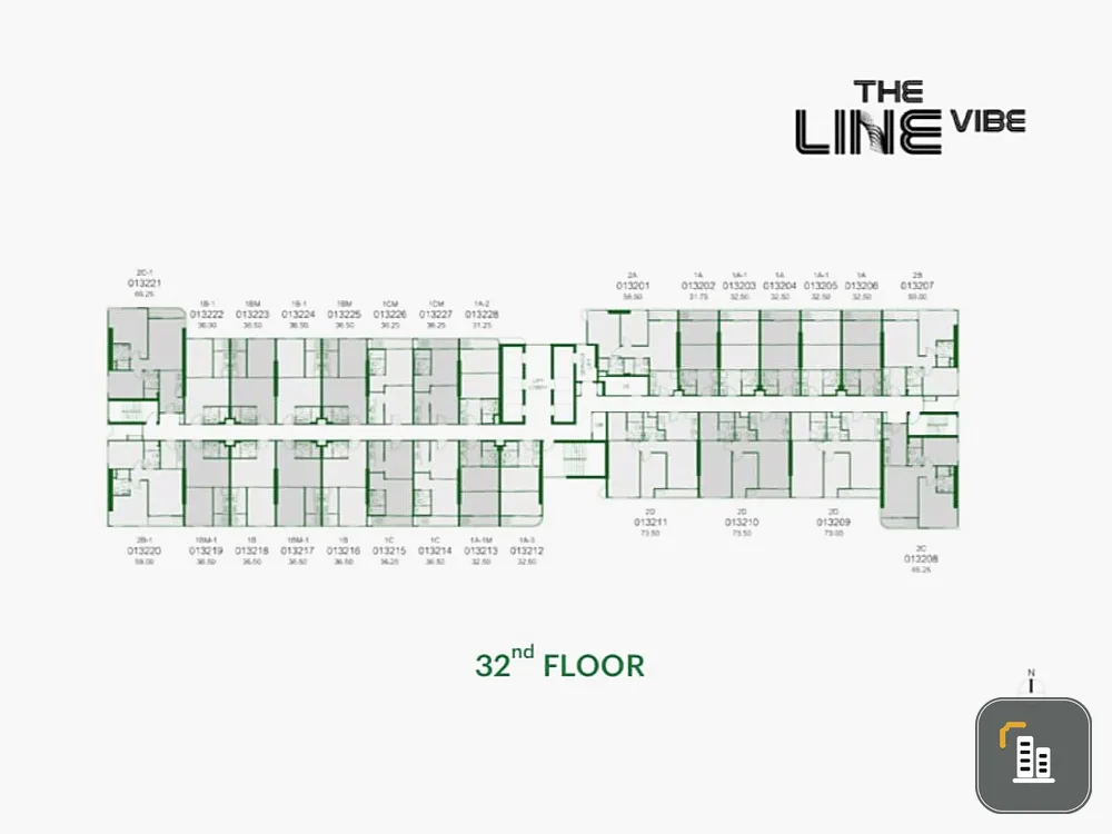Selling down payment on The Line Vibe, 32nd floor, south side, beautiful view, no blocking buildings, good project, full central area, book now, urgen