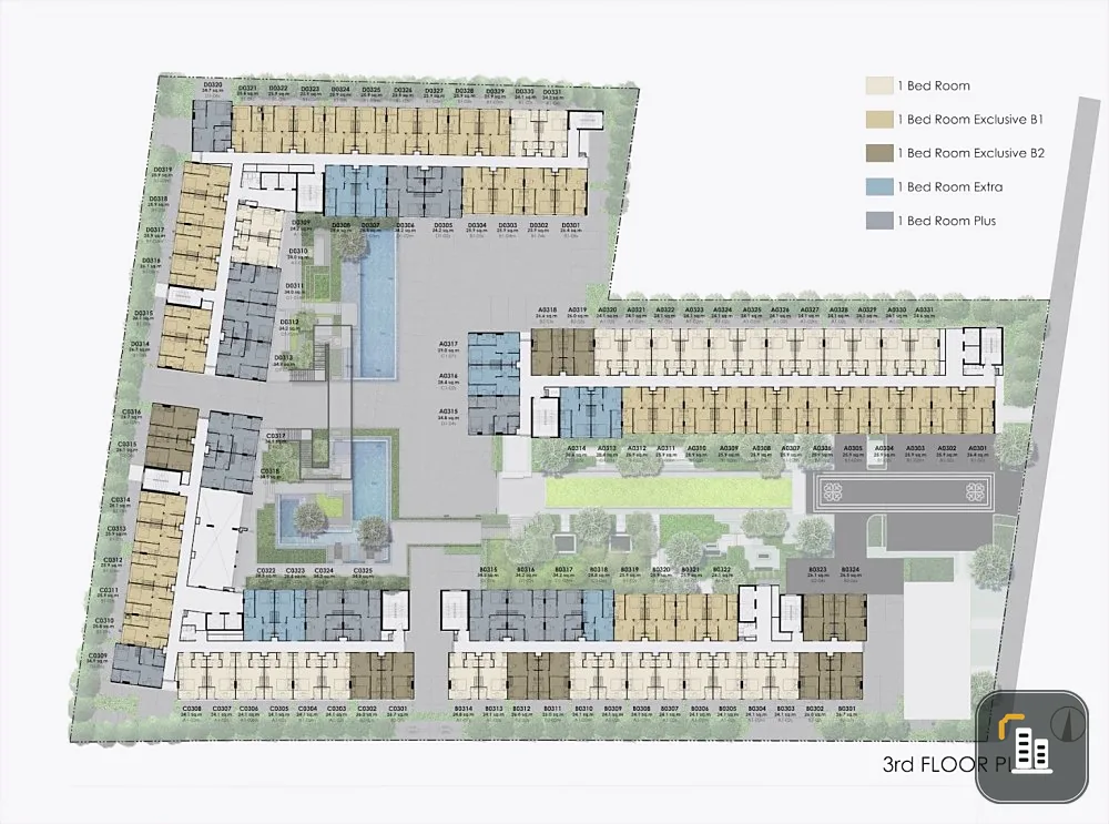 Down payment sale, Atmoz Palacio Lat Phrao-Wang Hin, 3rd floor, good project, complete central area, book now, don't wait.