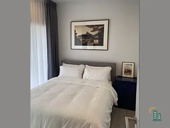 For rent: XT Ekkamai, 22nd floor, separated room. The bed is thick and soft and comfortable to sleep on. It's such a nice place to live. Move quickly.