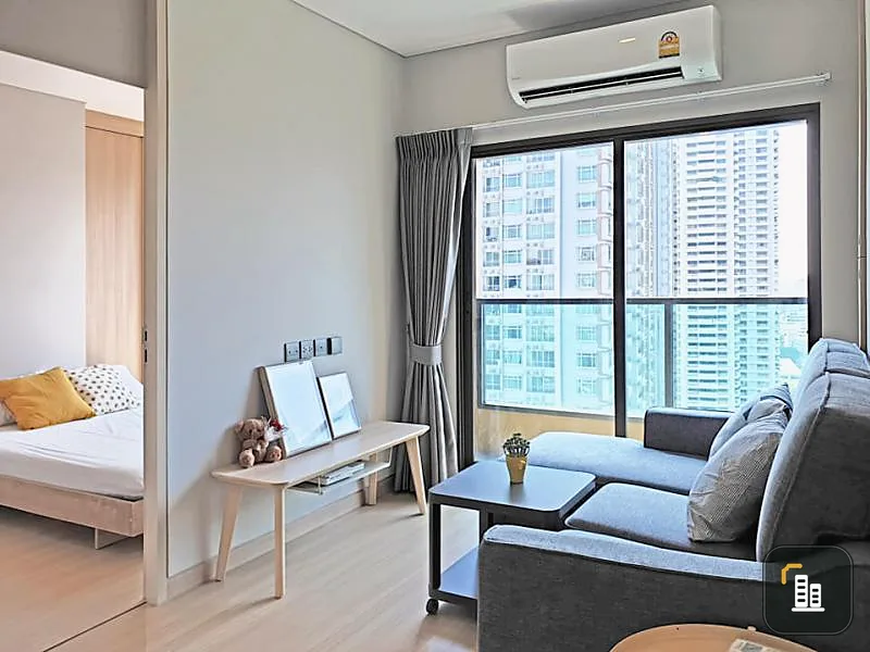 Let's come. For rent, Lumpini Suite, Phetchaburi-Makkasan, 23rd floor, great city view. Everything is complete!! come quickly