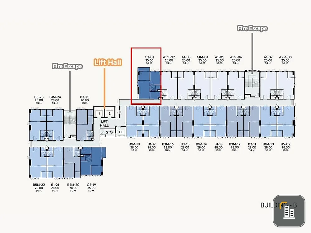 Down payment sale, Aspire Ratchayothin 1 Bedroom Plus, 5th floor, Building B, private corner, reserve now, don't miss it.