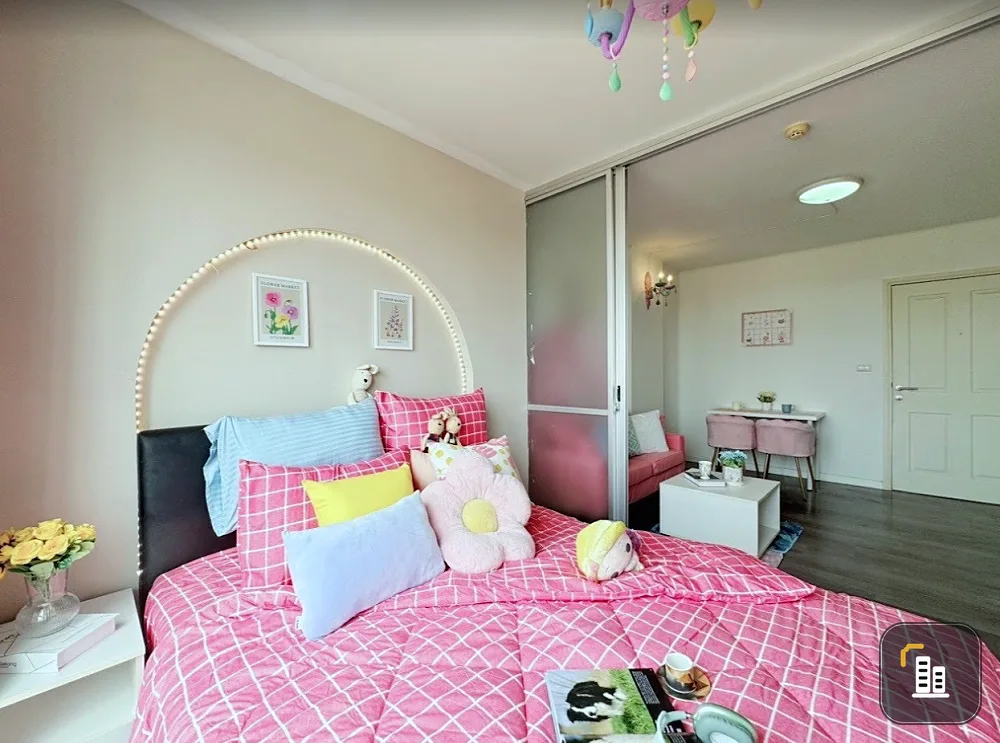 For sale, for rent!! D Condo Campus Resort ABAC Bangna Abac 8th floor, Building C, beautifully decorated room, fully furnished, don't miss it!!