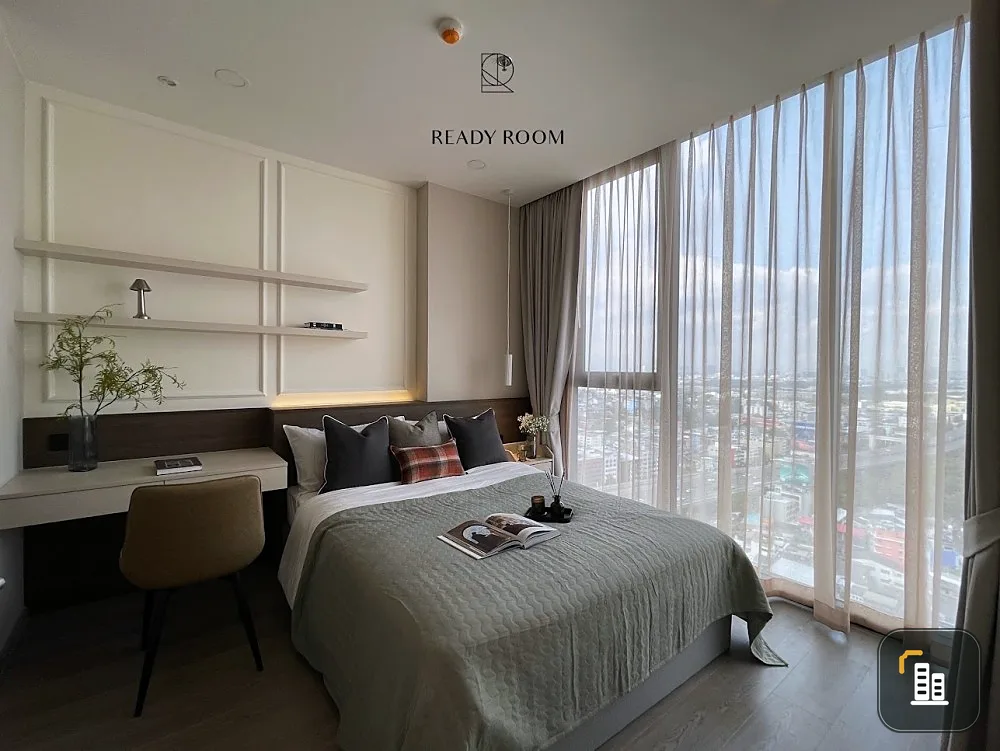 Condo for rent, Cooper Siam, room decorated in white tones, pleasing to the eye, affordable price, complete here, you must come and reserve now.
