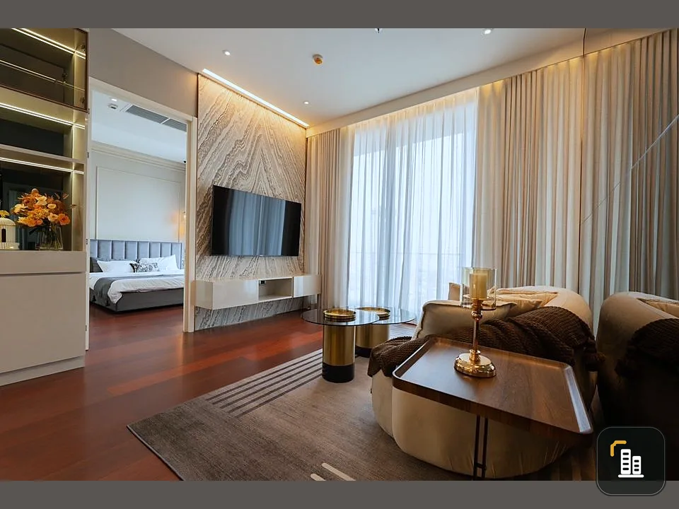 FOR RENT KHUN by YOO decorated in LUXURY style, simple, elegant, extremely livable, with spacious and comfortable rooms, don't miss it.