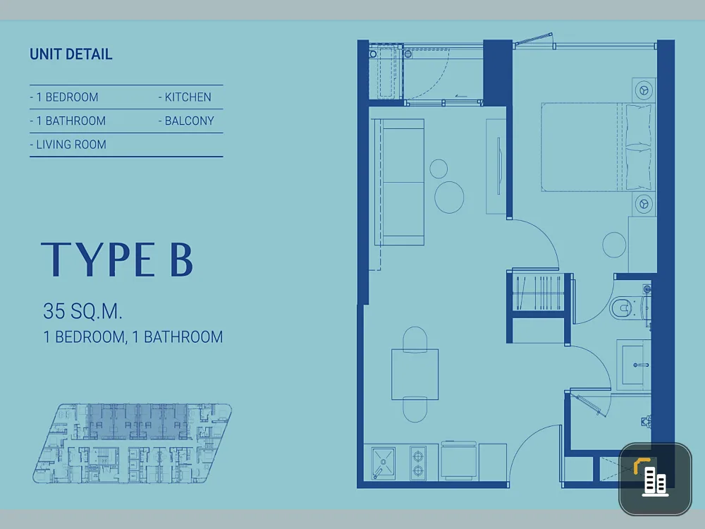 Down payment for sale, Skyrise Avenue Sukhumvit 64, high floor, spacious room. Plus lots of furniture. Don't just look, book now.