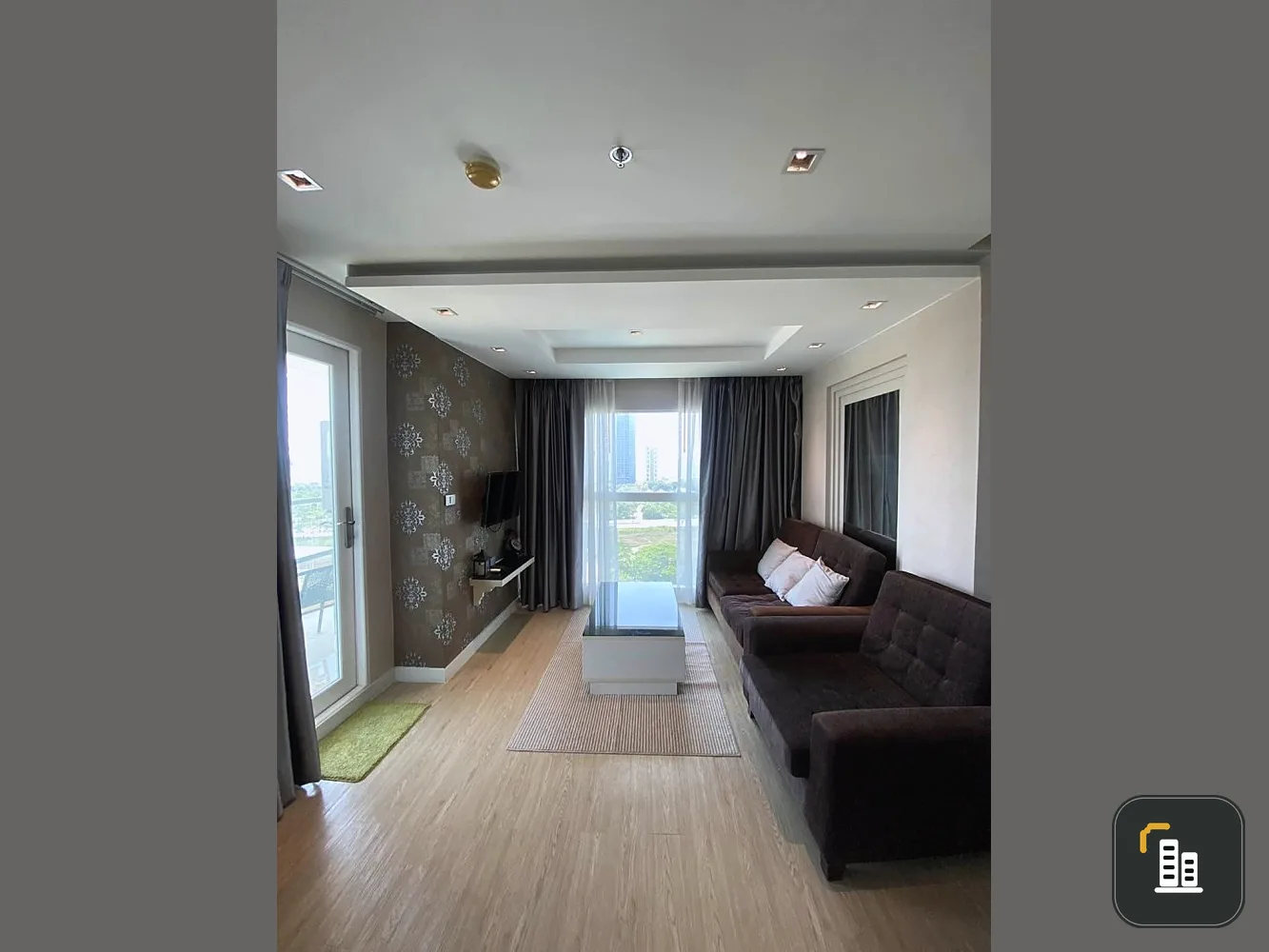 Condo for rent, Lasantia, corner room, looks good, stylish, has privacy, beautiful view, no buildings blocking it, you shouldn't miss it.