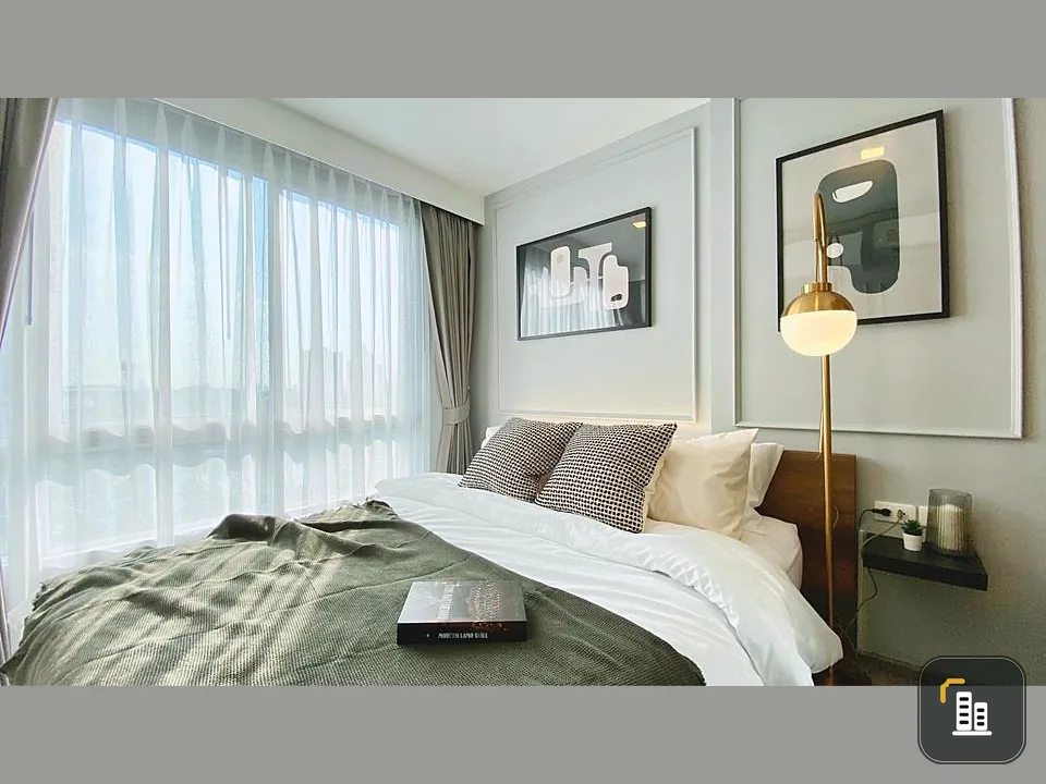 For rent, The Base Sukhumvit 77, 8th floor, great view of the river curve. Ready to decorate in a minimalist style. Minimalist. Don't miss out on book