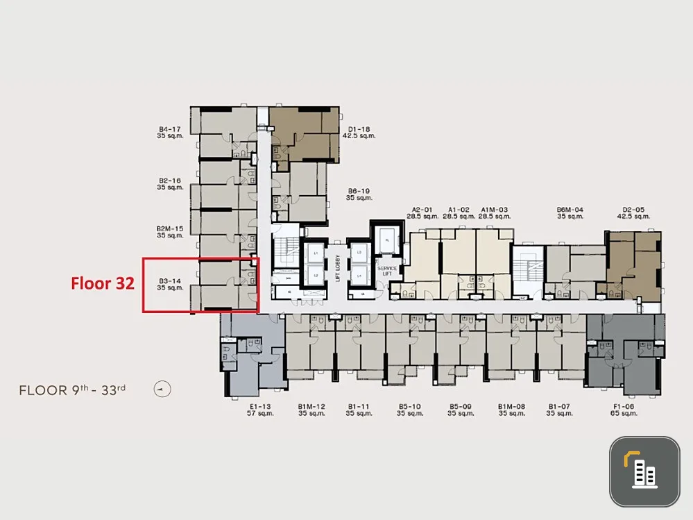 Condo Life Phahon-Lat Phrao down payment for sale, spacious room comes with usable space. Let me tell you, don't miss it.