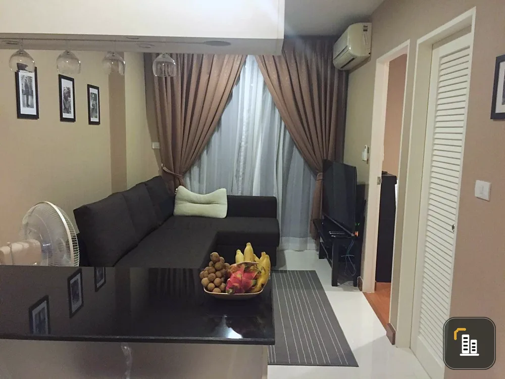 For sale, for rent, Airlink Residence Romklao, fully furnished room, heavily furnished. Fully equipped with electrical appliances. Reserve now.