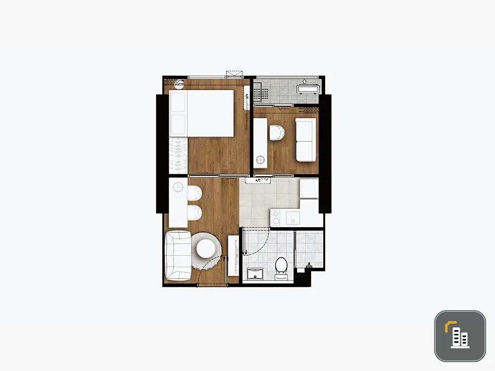 Down payment for sale, The Livin Ramkhamhaeng, spacious room. Privacy, convenient travel, don't delay, book now.