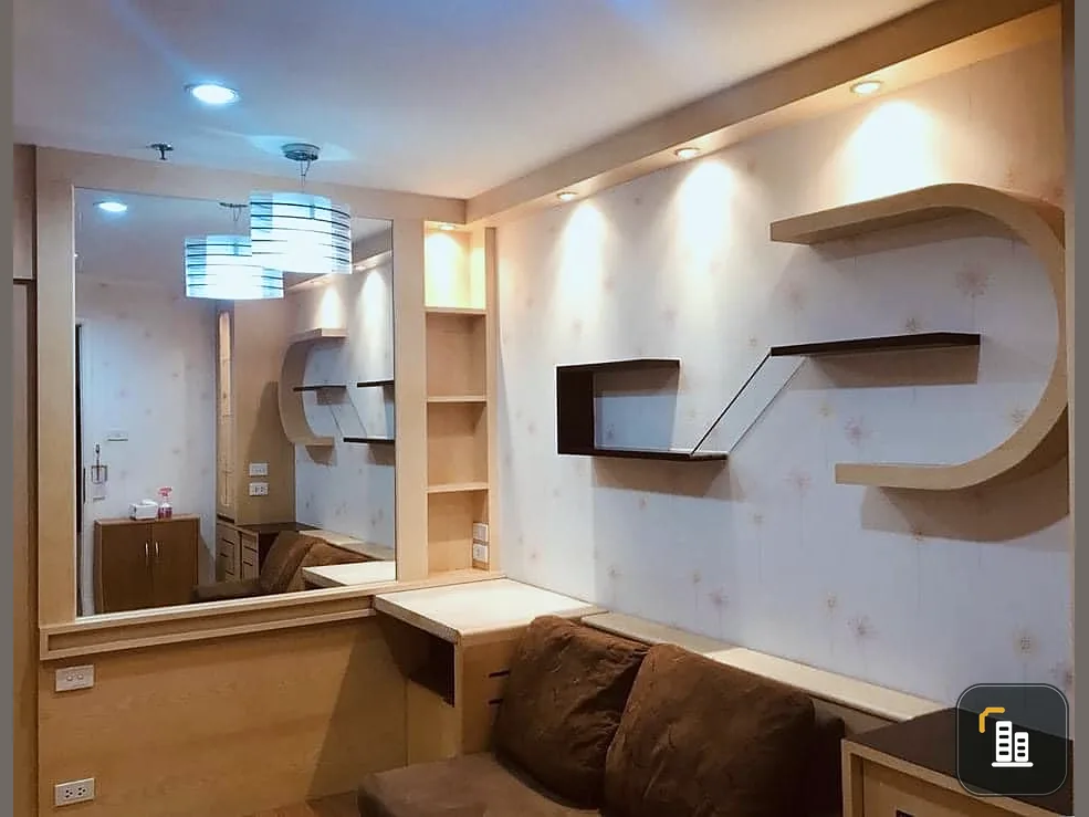 Condo for sale, Lumpini Place Rama 8, corner room, 8th floor, pool view, good built-in wallpaper throughout the room, don't miss it.